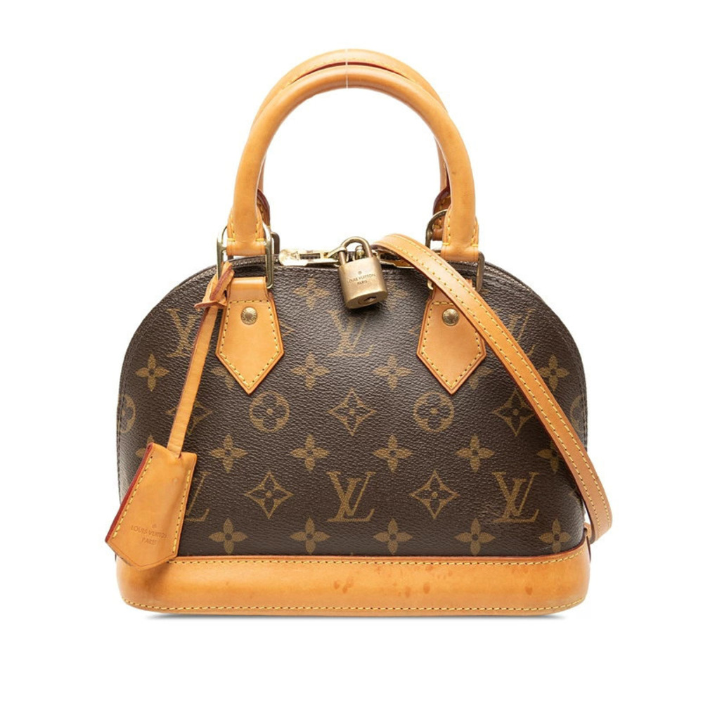 Louis Vuitton Monogram Alma Shoulder Bag Handbag Brown Leather